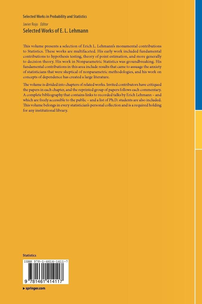 Weitere Ansicht: Selected Works of E. L. Lehmann