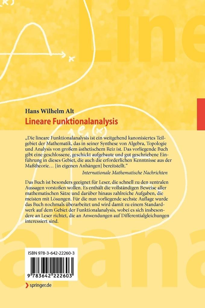Weitere Ansicht: Lineare Funktionalanalysis | Hans Wilhelm Alt
