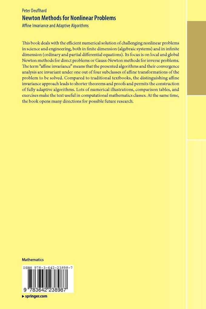 Weitere Ansicht: Newton Methods for Nonlinear Problems | Peter Deuflhard