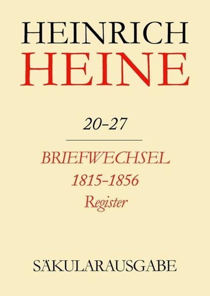 Produktbild: Briefwechsel 1815-1856. Register | Heinrich Heine