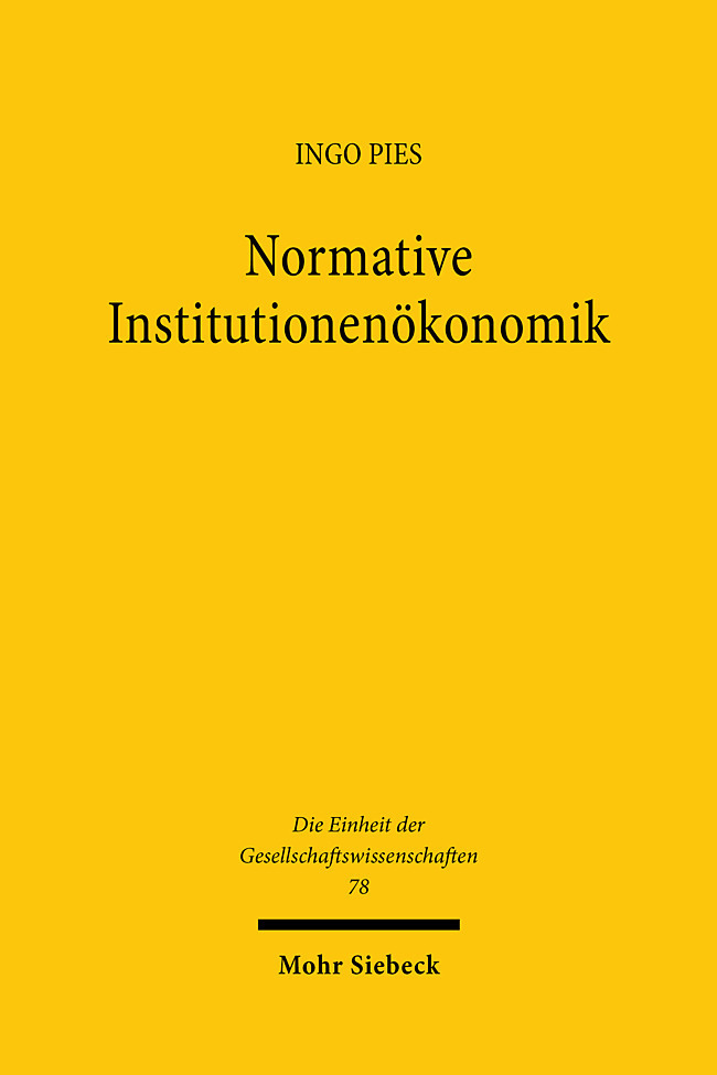 Produktbild: Normative Institutionenökonomik | Ingo Pies