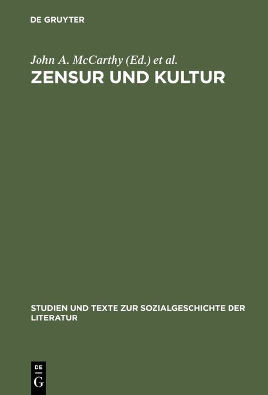 Produktbild: Zensur und Kultur | John A. McCarthy, Werner von der Ohe