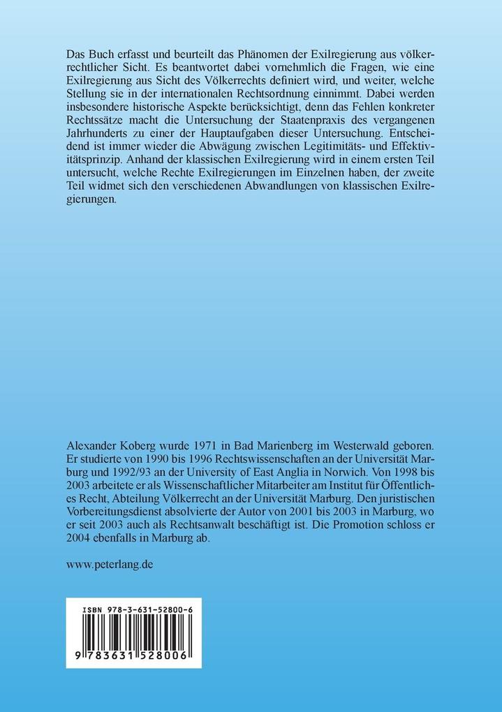 Weitere Ansicht: Die Exilregierung im Völkerrecht | Alexander Koberg