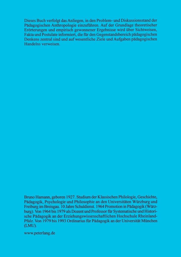 Weitere Ansicht: Pädagogische Anthropologie | Bruno Hamann