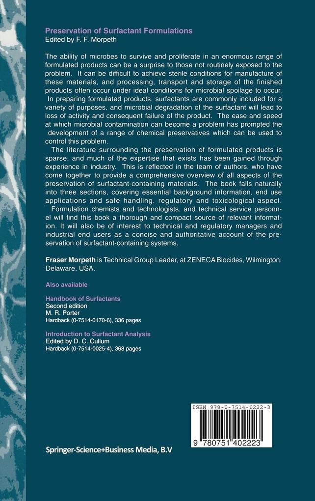 Weitere Ansicht: Preservation of Surfactant Formulations | F F Morpeth