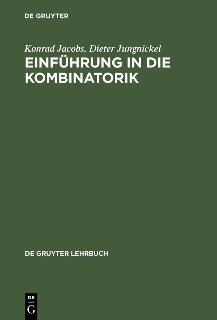 Produktbild: Einführung in die Kombinatorik | Dieter Jungnickel