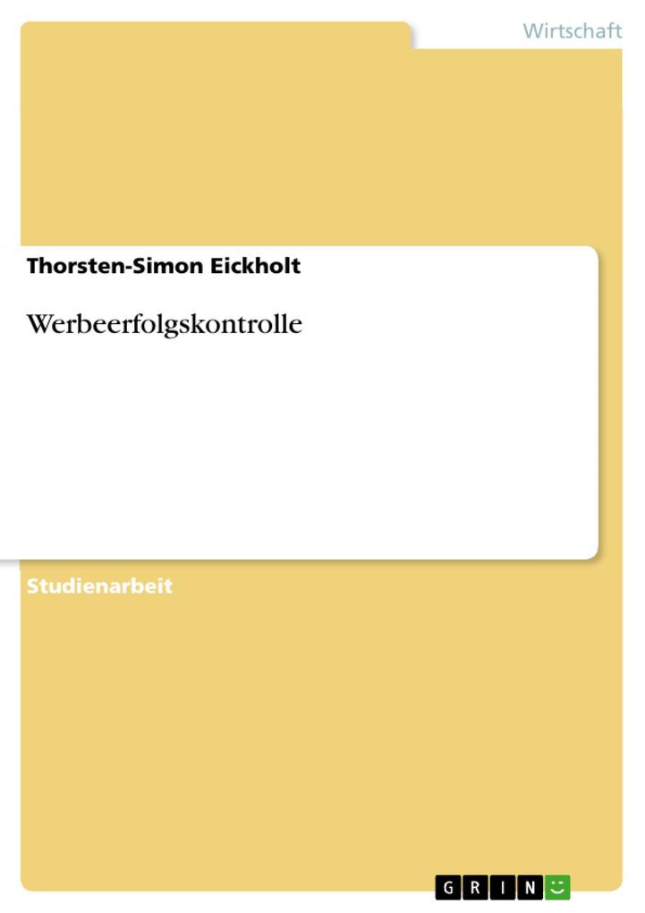 Produktbild: Werbeerfolgskontrolle | Thorsten-Simon Eickholt