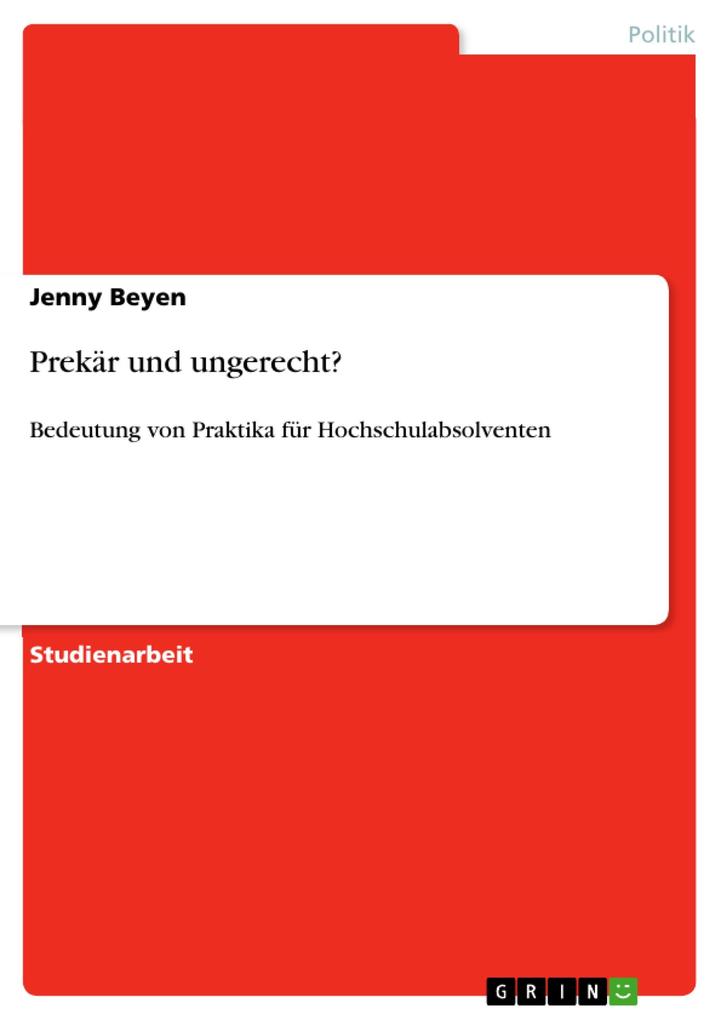 Produktbild: Prekär und ungerecht? | Jenny Beyen