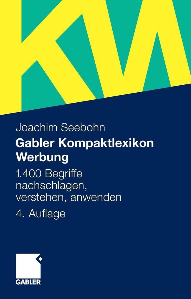 Produktbild: Gabler Kompaktlexikon Werbung | Joachim Seebohn