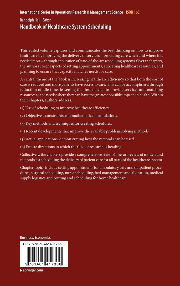 Weitere Ansicht: Handbook of Healthcare System Scheduling