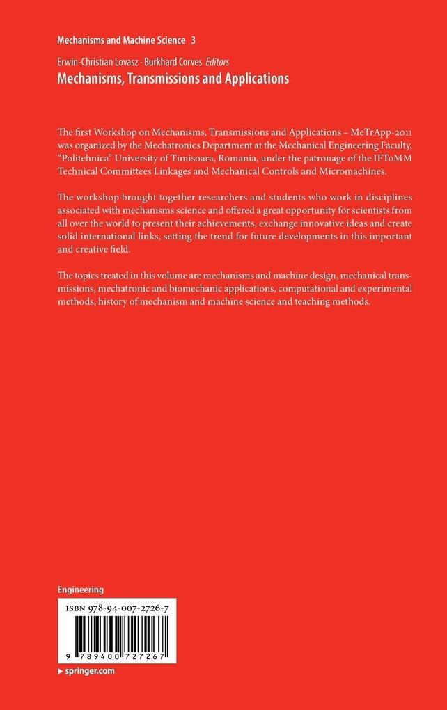 Weitere Ansicht: Mechanisms, Transmissions and Applications