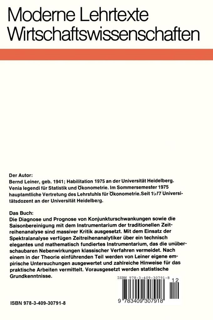 Weitere Ansicht: Spektralanalyse ökonomischer Zeitreihen | Bernd Leiner