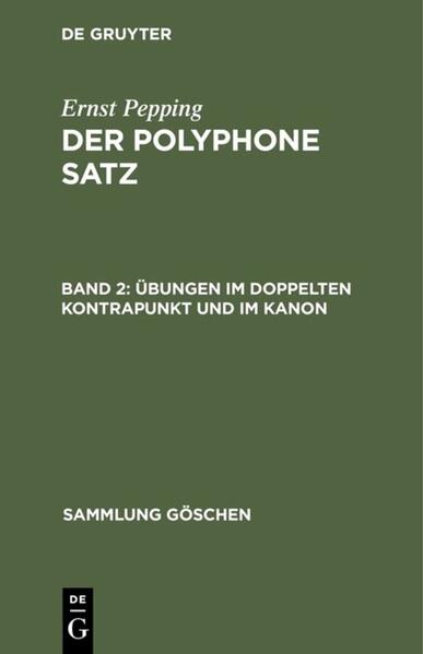 Produktbild: Übungen im doppelten Kontrapunkt und im Kanon | Ernst Pepping