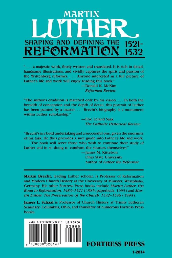 Weitere Ansicht: Martin Luther 1521-1532 | Martin Brecht