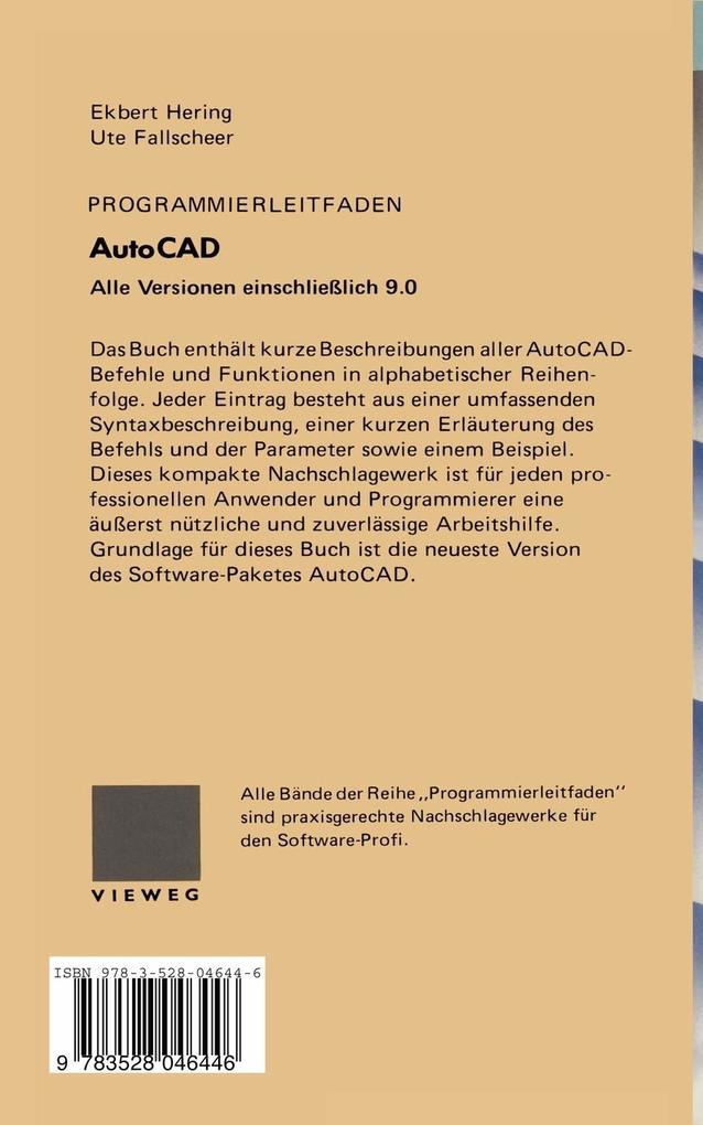 Weitere Ansicht: Programmierleitfaden AutoCAD | Ute Fallscheer, Ekbert Hering
