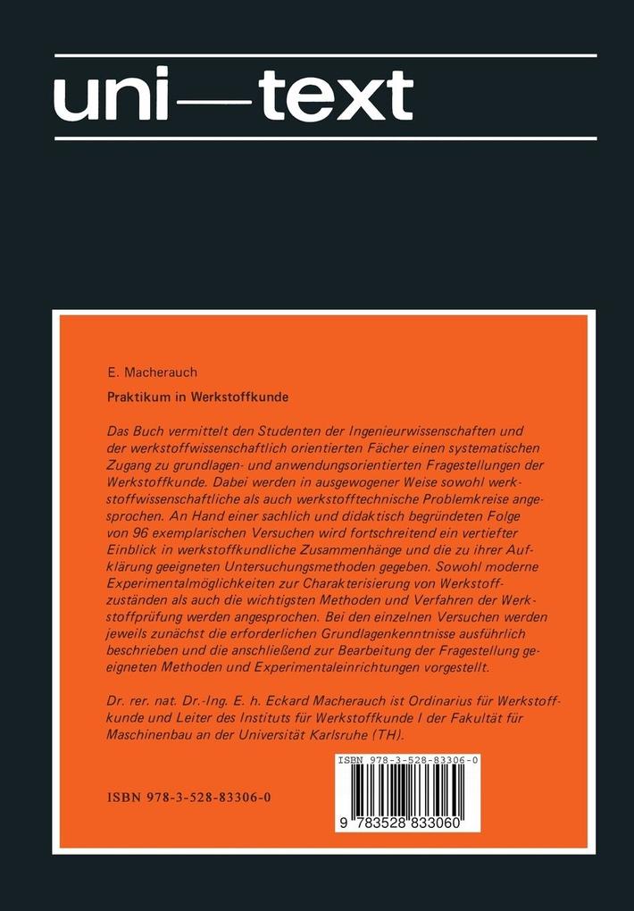 Weitere Ansicht: Praktikum in Werkstoffkunde | Eckard Macherauch