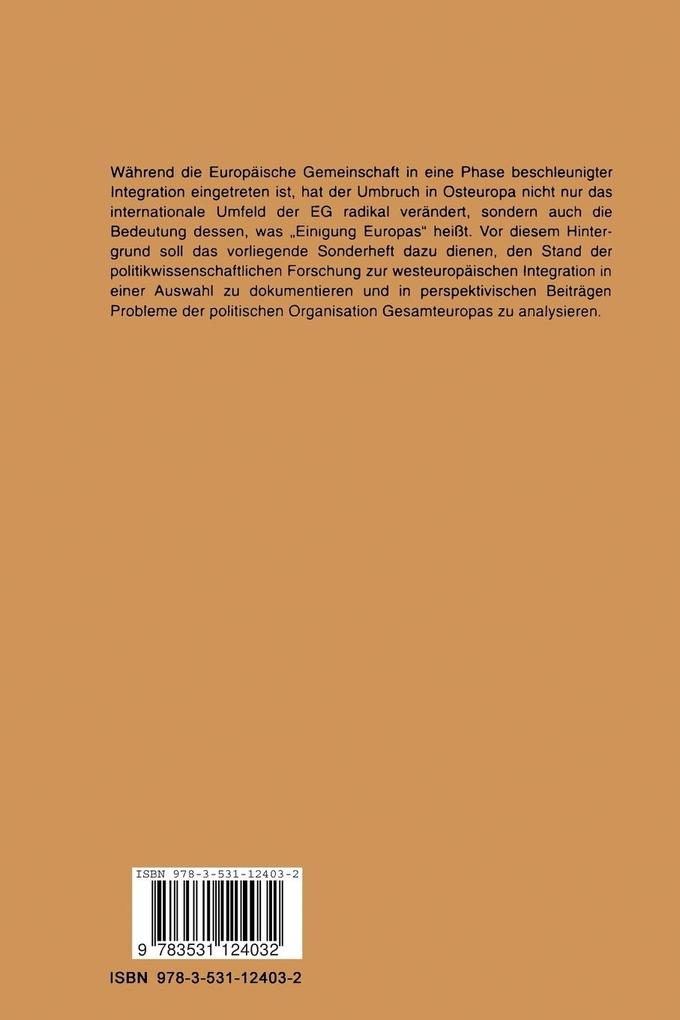 Weitere Ansicht: Die Integration Europas | Michael Kreile, Herfried Münkler, Manfred G. Schmidt