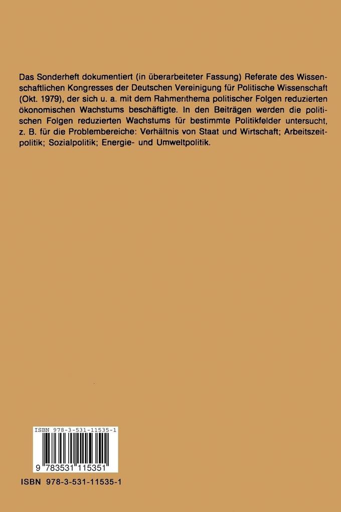Weitere Ansicht: Folgen reduzierten Wachstums für Politikfelder