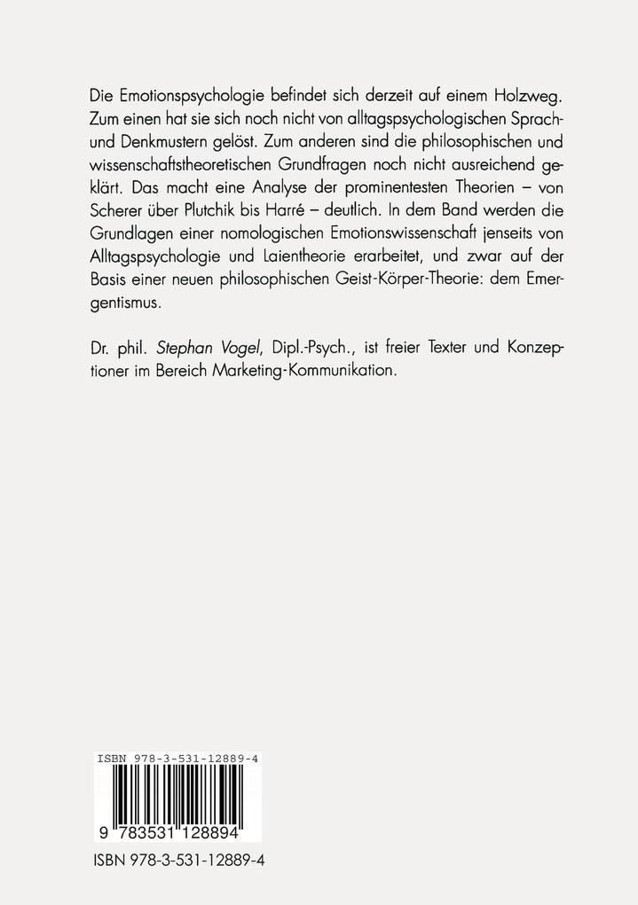 Weitere Ansicht: Emotionspsychologie | Stephan Vogel