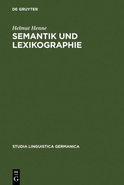 Produktbild: Semantik und Lexikographie | Helmut Henne