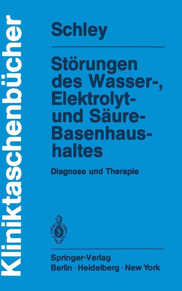 Störungen des Wasser-, Elektrolyt- und Säure-Basenhaushaltes (Buch ...