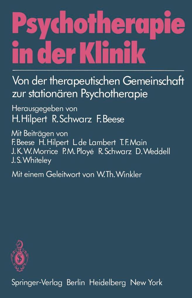 Produktbild: Psychotherapie in der Klinik | Friedrich Beese, Hermann Hilpert, R. Schwarz