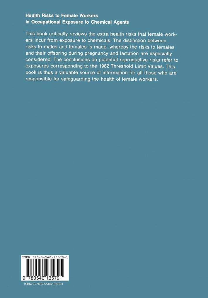 Weitere Ansicht: Health Risks to Female Workers in Occupational Exposure to Chemical Agents | M. Van De Poel-Bot, A. Stijkel, M. M. Verberk, R. L. Zielhuis