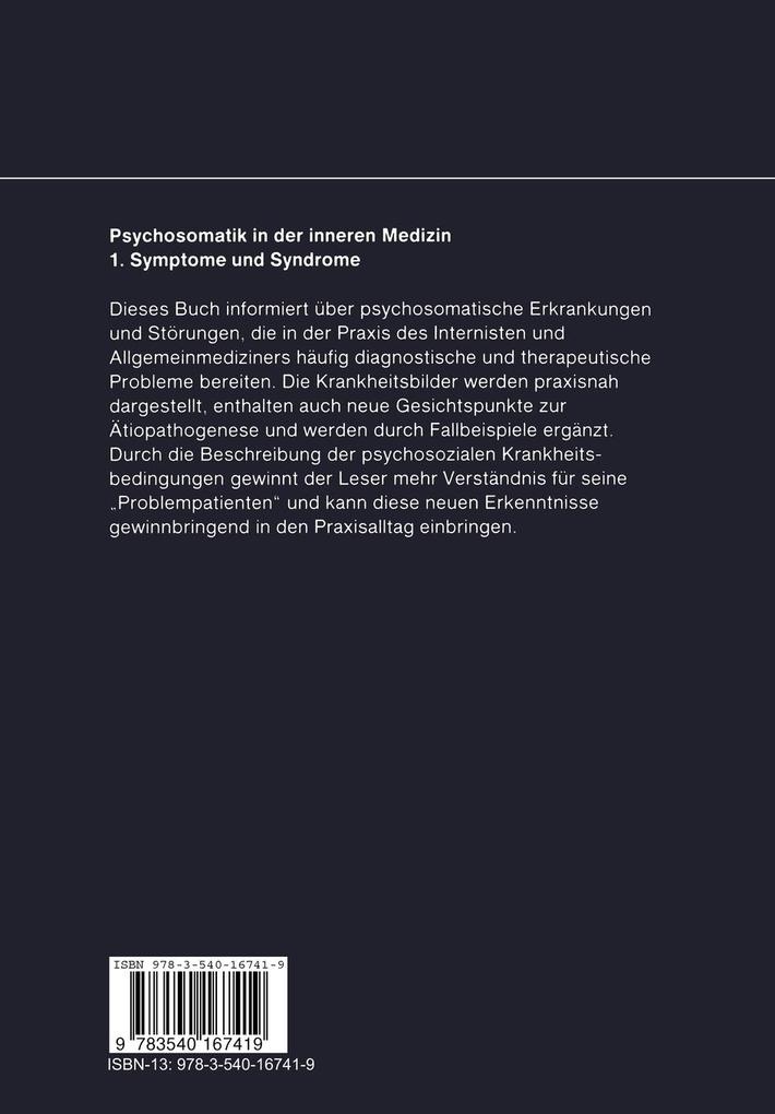 Weitere Ansicht: Psychosomatik in der inneren Medizin | Hans H. Studt