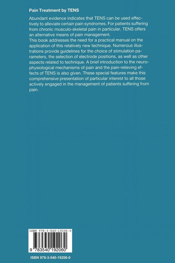 Weitere Ansicht: Pain Treatment by Transcutaneous Electrical Nerve Stimulation (TENS) | Thomas Lundeberg, David Ottoson