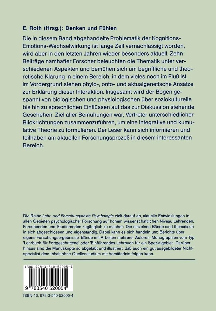 Weitere Ansicht: Denken und Fühlen | Erwin Roth