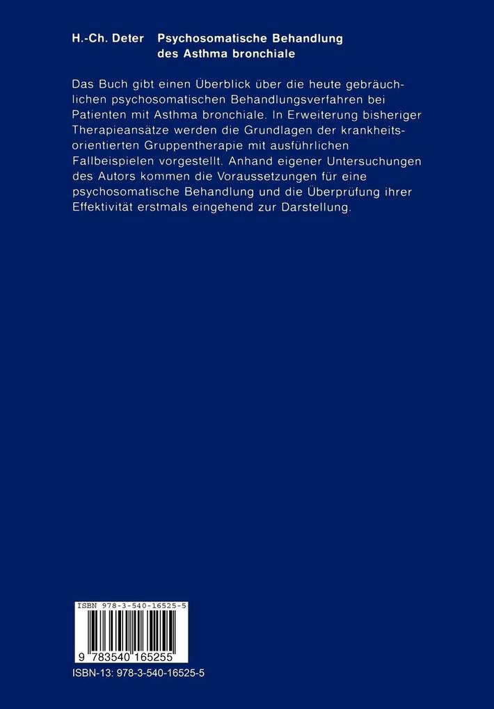 Weitere Ansicht: Psychosomatische Behandlung des Asthma bronchiale | Hans-Christian Deter