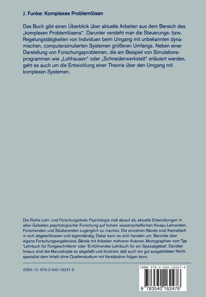 Weitere Ansicht: Komplexes Problemlösen | Joachim Funke