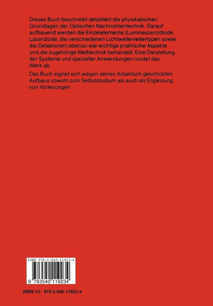 Weitere Ansicht: Einführung in die Optische Nachrichtentechnik | R. T. Kersten, Ralf Th. Kersten