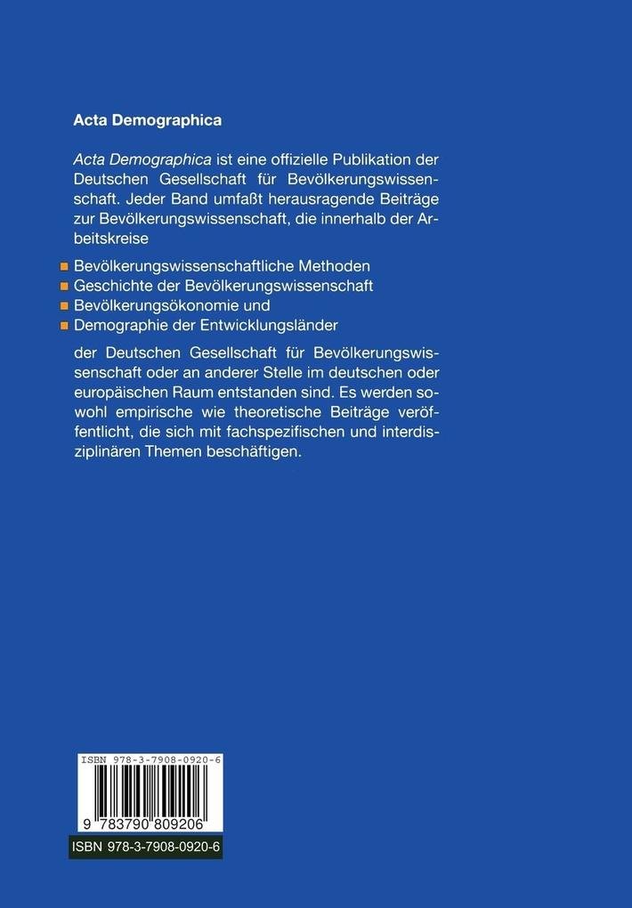Weitere Ansicht: Acta Demographica 1994-1996