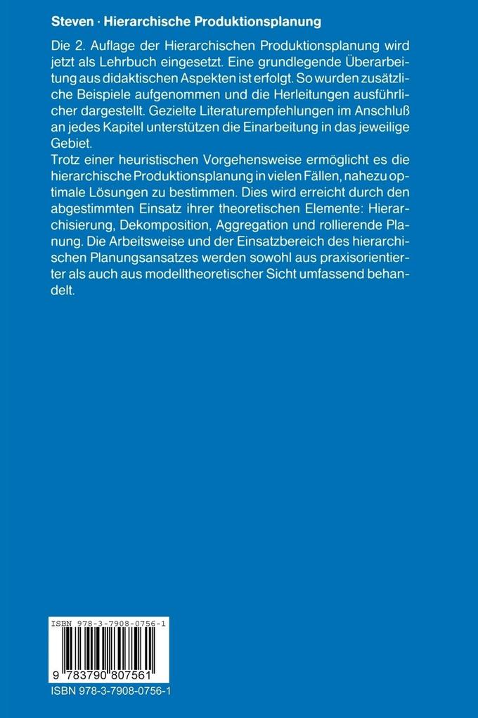 Weitere Ansicht: Hierarchische Produktionsplanung | Marion Steven