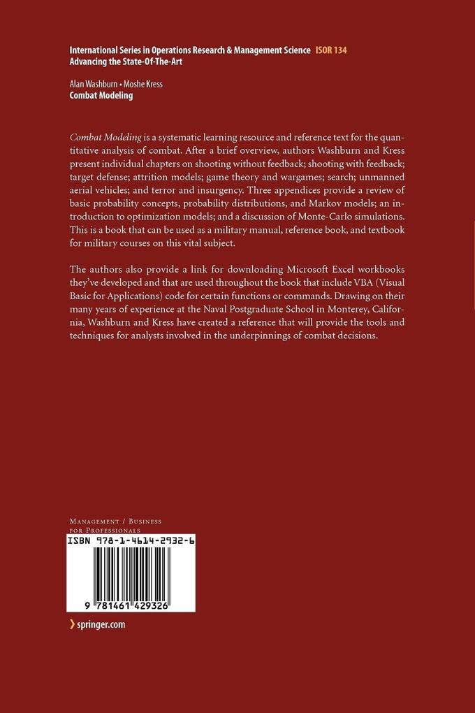 Weitere Ansicht: Combat Modeling | Moshe Kress, Alan Washburn