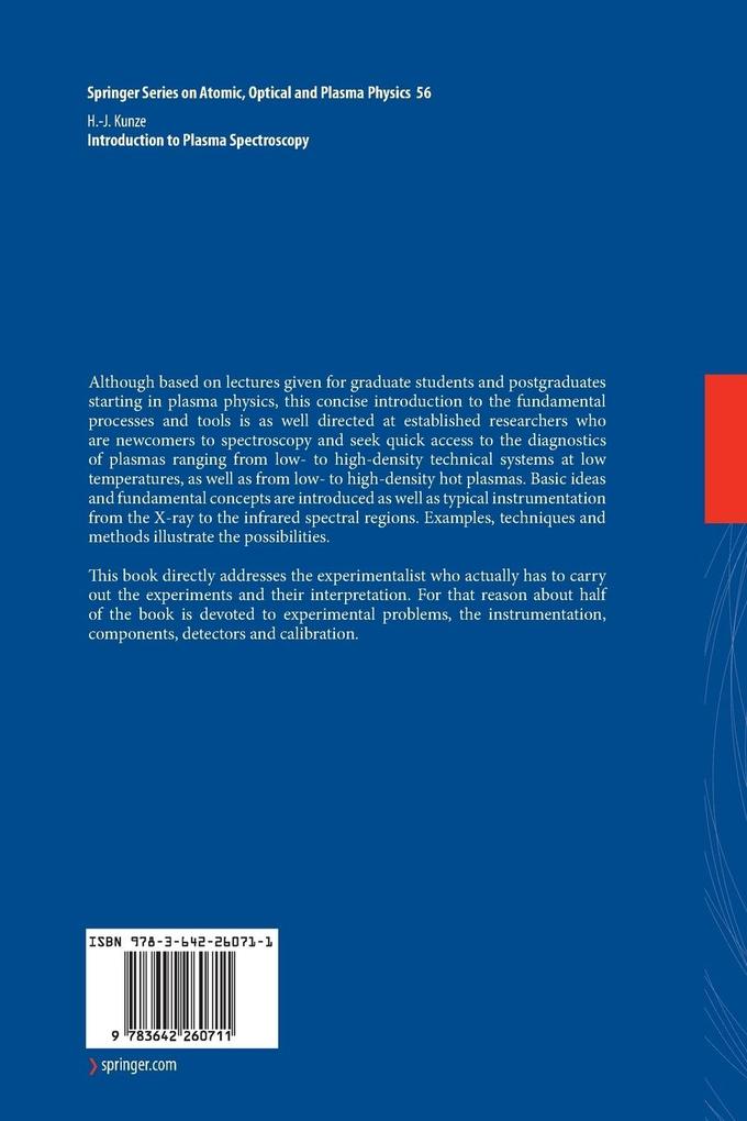Weitere Ansicht: Introduction to Plasma Spectroscopy | Hans-Joachim Kunze