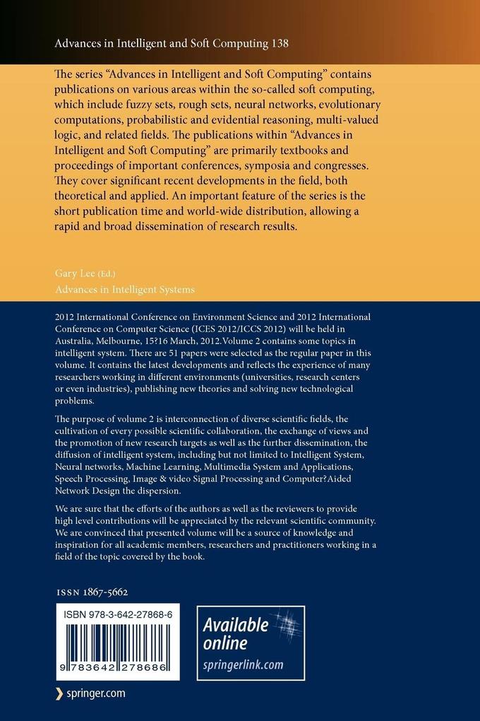Weitere Ansicht: Advances in Intelligent Systems