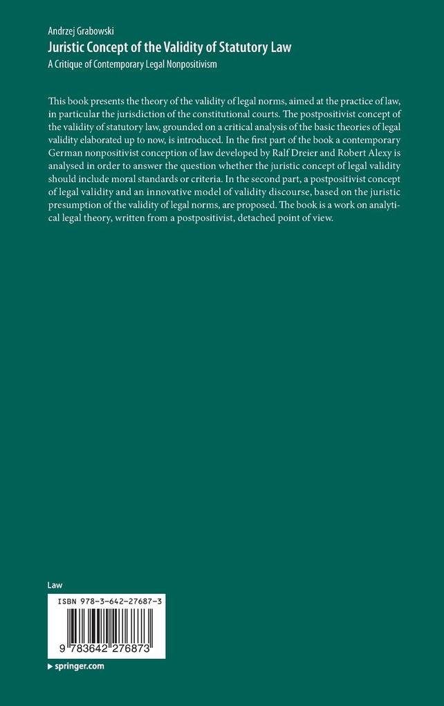 Weitere Ansicht: Juristic Concept of the Validity of Statutory Law | Andrzej Grabowski