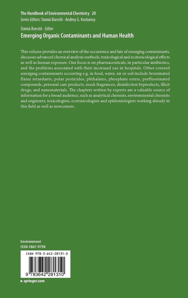 Weitere Ansicht: Emerging Organic Contaminants and Human Health