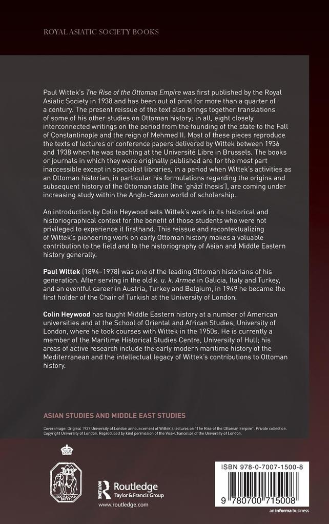 Weitere Ansicht: The Rise of the Ottoman Empire | Paul Wittek