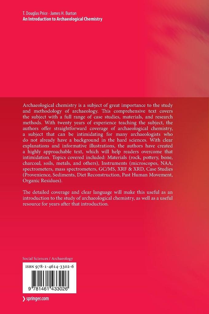 Weitere Ansicht: An Introduction to Archaeological Chemistry | T. Douglas Price, James H. Burton