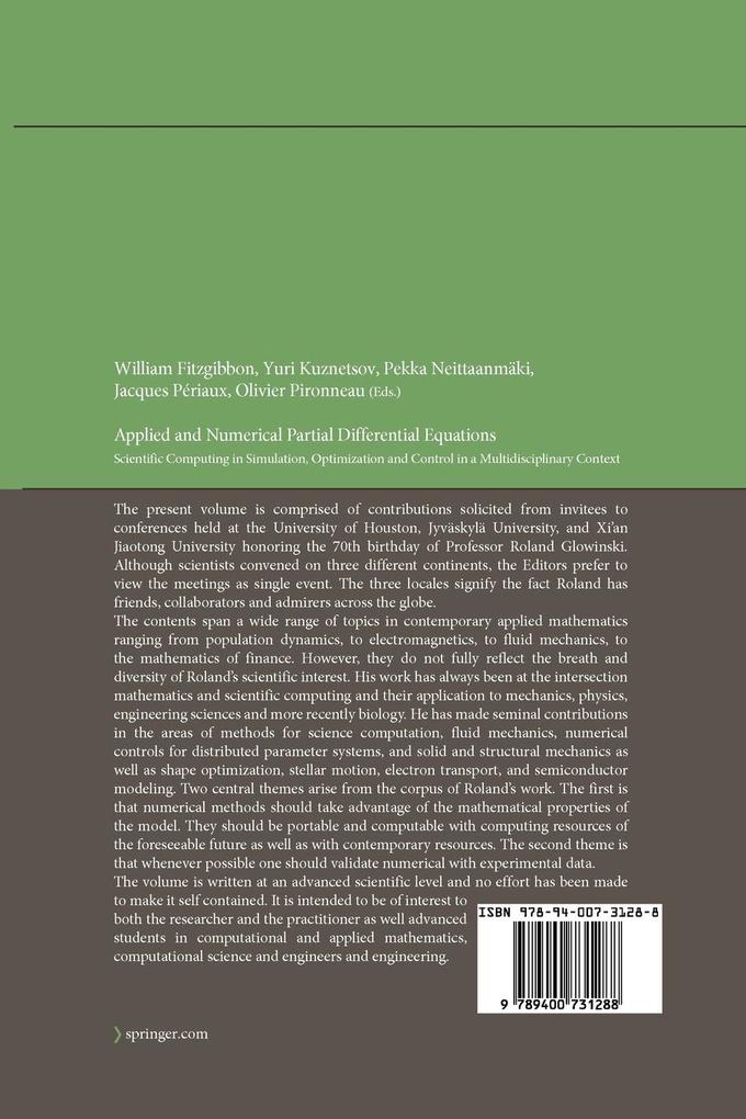 Weitere Ansicht: Applied and Numerical Partial Differential Equations