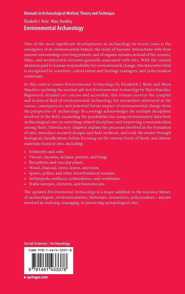 Weitere Ansicht: Environmental Archaeology | Elizabeth Reitz, Myra Shackley