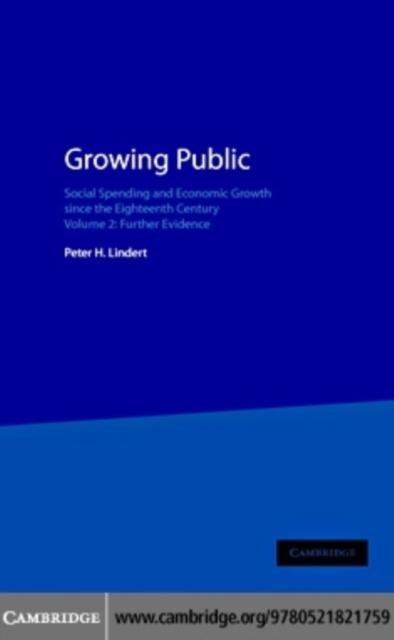 Produktbild: Growing Public: Volume 2, Further Evidence | Peter H. Lindert