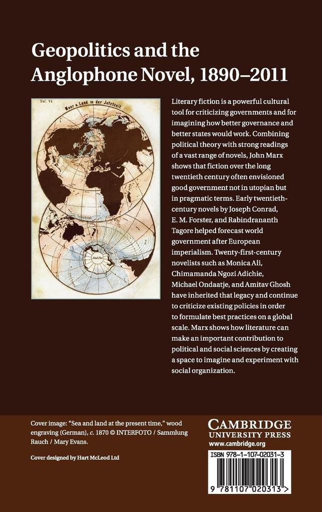 Weitere Ansicht: Geopolitics and the Anglophone Novel, 1890-2011 | John Marx