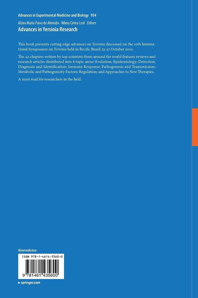 Weitere Ansicht: Advances in Yersinia Research