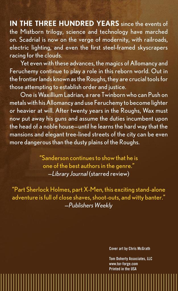 Weitere Ansicht: Mistborn 04. Alloy of Law | Brandon Sanderson