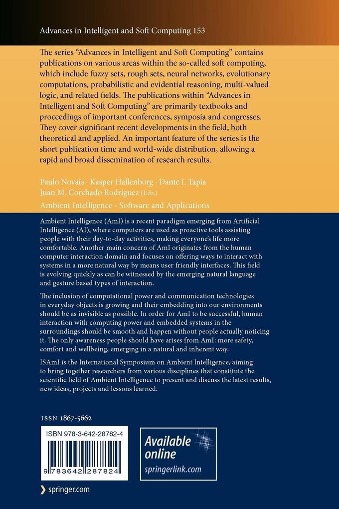 Weitere Ansicht: Ambient Intelligence - Software and Applications