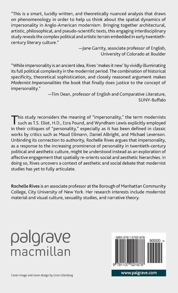 Weitere Ansicht: Modernist Impersonalities | R. Rives